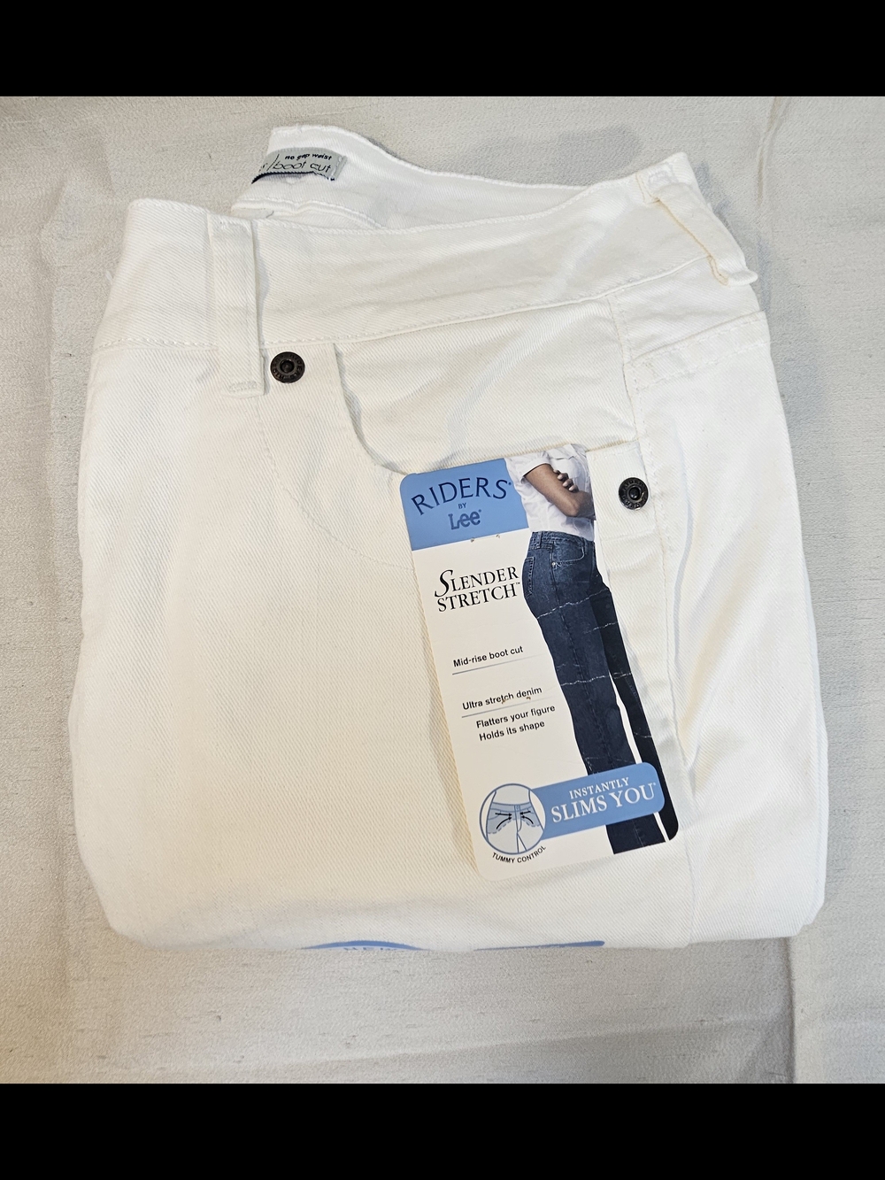 Riders by Lee Women's White No Gap Slender Stretch Jeans Size 12 Petite